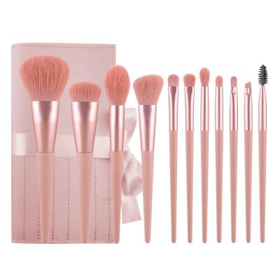 China Angular Blush Pink Crystal Highend Custom Madenatural Hair OEM Premium Metallic Makeup Brushes for sale