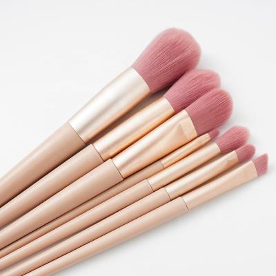 China Angular Blush OEM Top Quality Square Individual White Wood Set Of 7 Makeup Brushes for sale