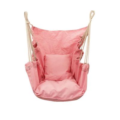 China 100*130cm Modern High Quality Pink With Handle Bedroom Fabric Canvas Hammock Outdoor Folding Swing Chair for sale