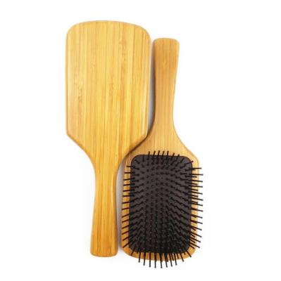 China Eco-freindly Eco-freindly Waterproof Detangling Square Paddle Hair Brush Bamboo Hair Scalp Massager Bamboo Brush for sale