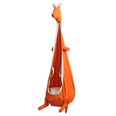 China 2022 Modern Style 170*70cm Sling Kangaroo Cotton Baby Indoor Baby Kids Aerial Camping Hammock Orange for sale