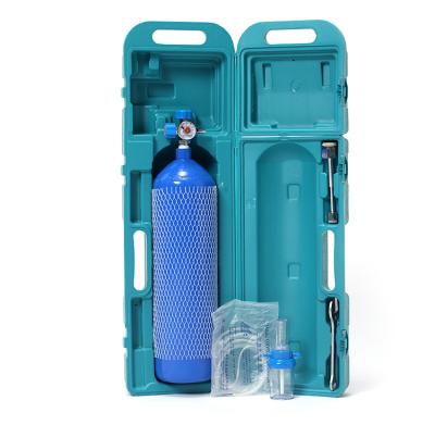 China Medical Hot Cylinder Oxygen Gas Oxygenator Emergency Clinic Small Portable Gas Oxygen Tank With Suitcase for sale