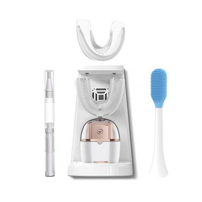 China 360 Degree Sonic Brush Tooth Whitening Gum Battery Operated Teeth Care U Shape Electric Ultrasonic Toothbrush Kids Soft 8000-15000VPM for sale