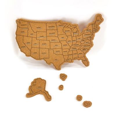 China Wholesale Custom Eco-Friendly USA Cork Boards Map Cork Pin Photo Bulletin Note Map Frameless Cork Board American Map Corks Board for sale