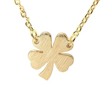 China Simple Fashion Stainless Steel Necklace Gold Plated Four Leaf Clover Necklace for sale