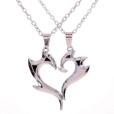 China Stainless Steel Romantic Men's Women's Couples Necklace Love Heart Puzzle Assortment Pendant for sale