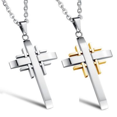 China New Design Stainless Steel Cross Symbol Necklace Religion Cross Pendant Necklace for sale