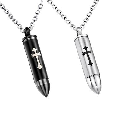 China Creativity Cross Bible Christian Jewelry Stainless Steel Mens Bullet Pendant for sale