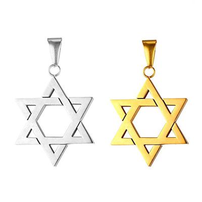 China Wholesale Hexagram Religion Stainless Steel Six Point Star Pendant Necklaces for sale