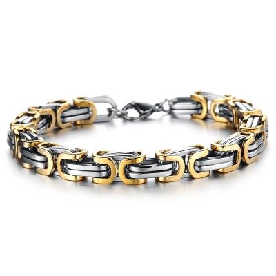 China Cool Fashion Hiphop Motorcycle Stainless Steel Biker Chain Link Bracelet Heavy Biker Bracelet for sale