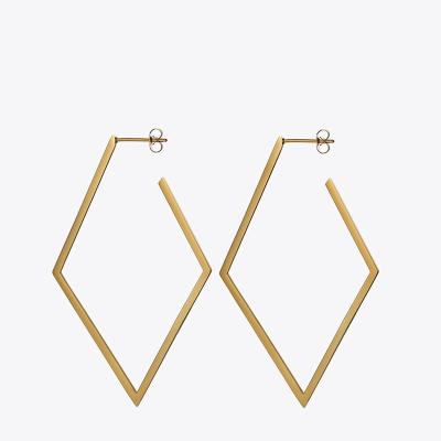 China Wholesale Fashion Jewelry Gold Stainless Steel Geometric Shaped Rose Earring for sale