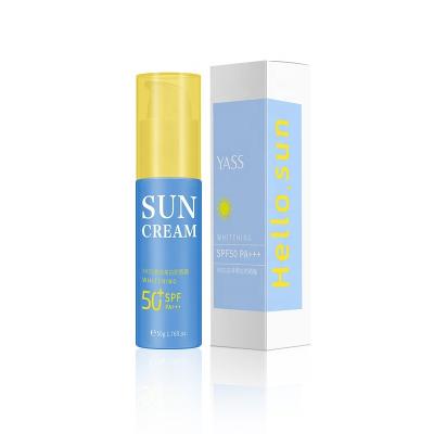 China Mineral Sunscreen OEM Spf50 Anti Aging Sunscreen Long Lasting Facial Waterproof Sunscreen for sale