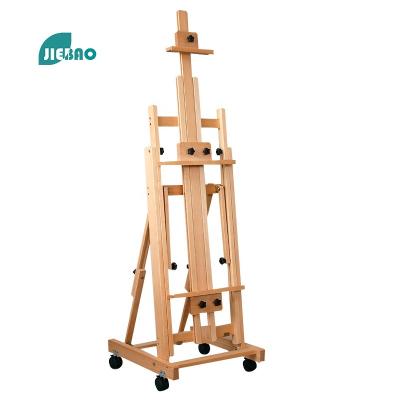 China Jiebao 2022 Hot Selling Easel High Quality Wooden Art Display Stand Multifunctional Adjustable Folding Decorative Easel for sale