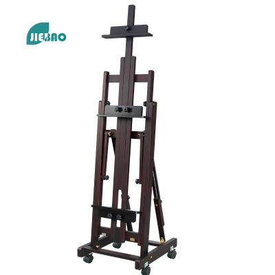 China Jiebao 2022 Hot Sale High Quality Wooden Art Display Rack Adjustable Folding Multifunctional Easel Floor Painting Easel for sale