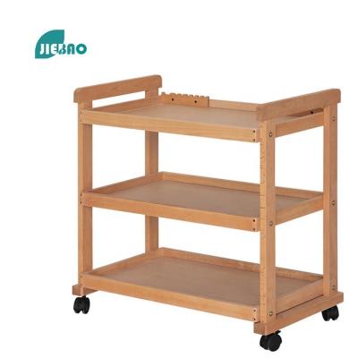 China Jiebao 2022 Hot Selling High Quality Wooden Art Easel Folding 3piece Adjustable Painting Dining Table Set Wooden Rolling Trolley Cart for sale