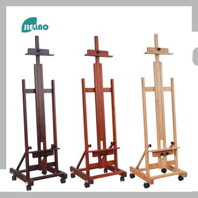 China Jiebao 2022 Hot Sale High Quality Wooden Art Display Stand Large Display Easel Adjustable Multifunctional Wooden Easel Painting Easel for sale