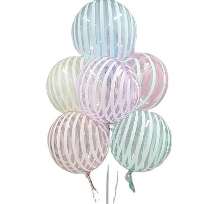 China 18 Inch Color Crystal Transparentround Striped Bubble Bobo Balloon Gift Toy Gift Toy For Wedding Party Decoration Balloon for sale