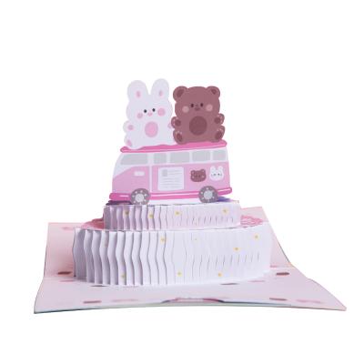 China North America Small 3D Greeting Card Creative Three-dimensional DIY Cake Blessing Birthday Gift Envelope Card Envelope for sale