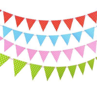 China Beautiful Colorful Party Dress Up Birthday Pennants Paper Banner Pull Flower Bunting Party Supplies for sale