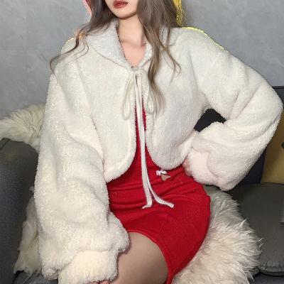 China Anti-wrinkle Nibber K21C08801 Stylish Fashionable Hot Sale Solid Soft Coat For Short Cardigan Girl Women Winter Wool Cashmere Coat for sale