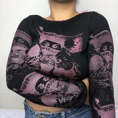 China Nibber M21L05610 Autumn Fall New Arrival Custom QUICK DRY Graphic Printed Streetwear T-Shirt Top Women Casual Long Sleeve Female Sweater for sale