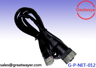 China perno 5 al cable femenino 24AWG de la red RJ45 4 conector del cable m12 de los pares en venta