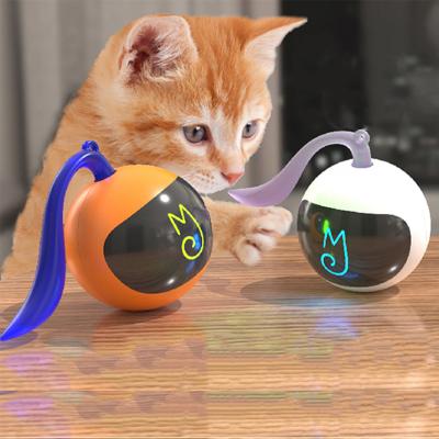 China Self Catching Toy Led Pet Tease Ball Self Catching Ball Cat Toy Rechargeable Smart Rotating Interactive Rolling Ball for sale