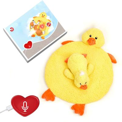 China Custom Worry Relief Duck Heartbeat Voice Recordable Pet Stocked Calming Calming Training Aid Toys for sale