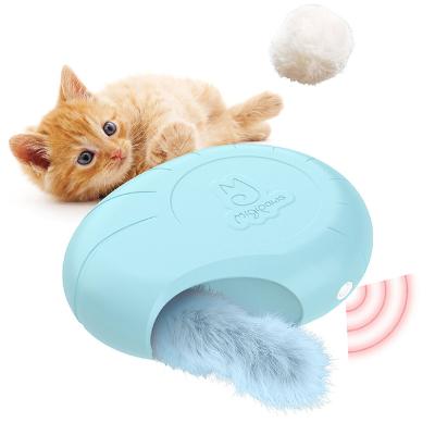 China Custom Innovative Electric Smart Automatic Puzzle Pet Telescopic Stocked Ball Toys Interactive Cat Toy for sale