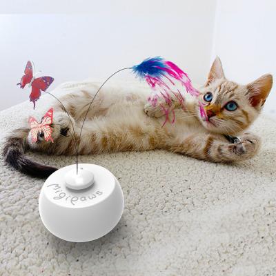 China Viable Newcomers Wholesale Tumbler Butterfly Feathers Interactive Cat Toy Funny Pet Teasing for sale