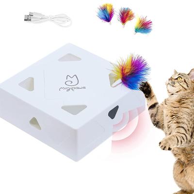 China New Viable Automatic Pet Cat Feather Teaser Toys Interactive Electronic Environmental Protection Design for sale