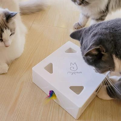 China Cat Toy Square Magic Box Smart Electric Pet Movement Interactive Teasing Toys for sale