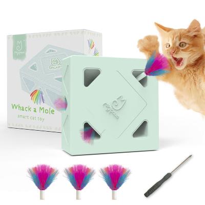 China Custom Viable Educational Magic Box Game Support Funny Feather Teasing Cat Toys Interactive for sale