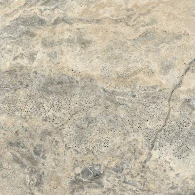 China Full Body Stone 20mm Anti Slip R11 Classic Silver Outdoor Plaza Subway Garage Thick Travertine Tile for sale