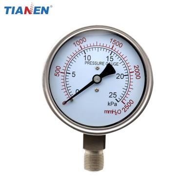 China Stainless steel FB YE-100 stainless steel capsule pressure gauge for measuring very low pressures for sale