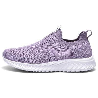 China 2021 EVA Woman Casual Shoes Sneakers Lady Shoes Adult Slip On Flats Summer Women Knit Trainers Shoes for sale