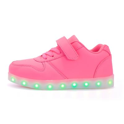 China Custom Pink Flash Kids Anti-slippery Led Shoes Led Luminous Sport Shoes For Kids for sale