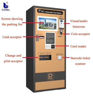 China Smart Car Parking Payment Machine Parking Management Systems Paying 660*660*1800mm for sale