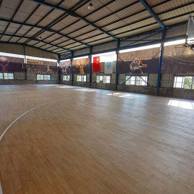 China Modern Hot Selling Elasticity Pattern Wooden Basketball Flooring Good Performance Indoor Court Flooring for sale