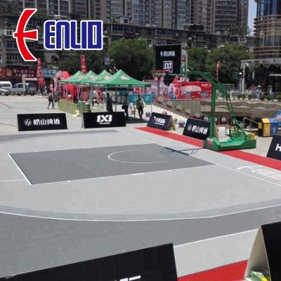 China FIBA Supplier Enlio 3X3 Waterproof Wear Resistant Anti-Slip Basketball Court Tiles for sale