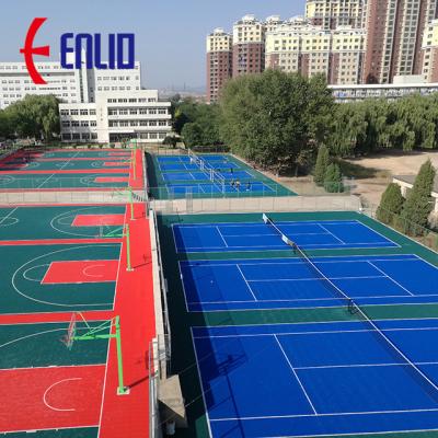 China Increase Cushioning Over 30 Percent ITF Approved PP Interlocking Tennis Court Tiles for sale