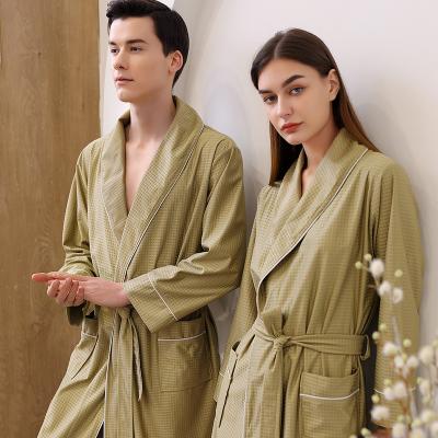 중국 Loungewear Breathable High Quality Soft Long Mercerized Pajamas Women Hotel Waffle Bathrobe Breathable Long Robes 판매용