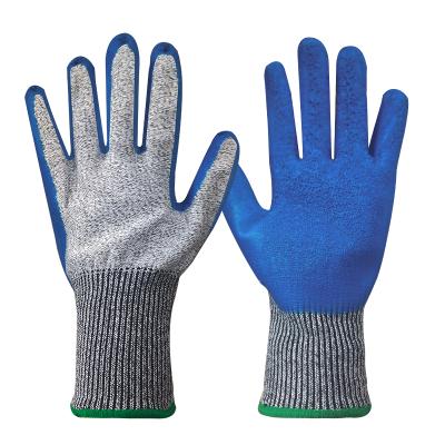 China Construction cut resistant gloves with cut level 5 anti latex coated gloves for sale