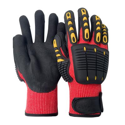 China Mechanic Industry HPPE Anti Cut 5 Hand Level Impact Resistant Gloves With TPR Backing High Quality Impact Resistant Gloves for sale