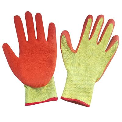 China Wholesale hot sale cheap cotton anti-slip knitted gloves red rubber palm latex coated hand working gloves for sale