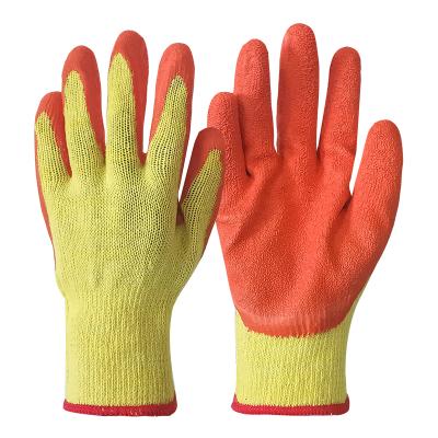 China High Quality Construction 10 Gauge Polyester Coating Best Selling Safety Gloves Work Latex Coated Gloves for sale