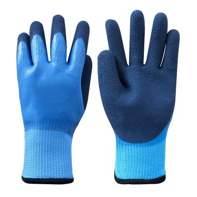 China High Quality Durable Waterproof Polyester Latex Work Safety Double Gloves, Winter Gloves for sale