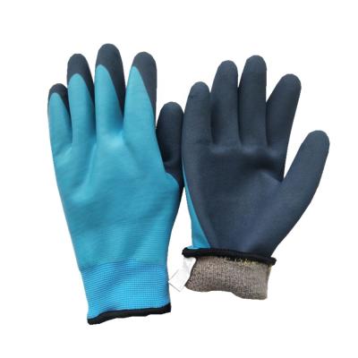 China Water Proof Fleece Liner Double Latex Fully Dipped Waterproof Winter Work Use Safety Gloves for sale