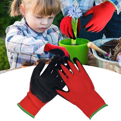 China New Anti-smash Children's Latex Red Black Foam Safety Work Liner Gloves for sale