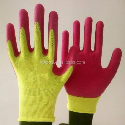 China Latex Foam Safety Nylon Gloves Pretty Sponge Rubber Coating Gloves Garden Gloves 10